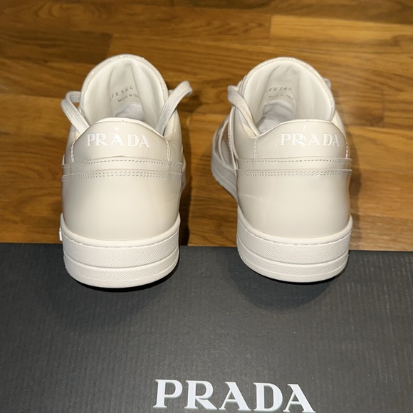 Prada - Downtown Patent Leather Sneakers - Chalk / White - Size 7 (8 US) - NEW - Picture 6 of 16
